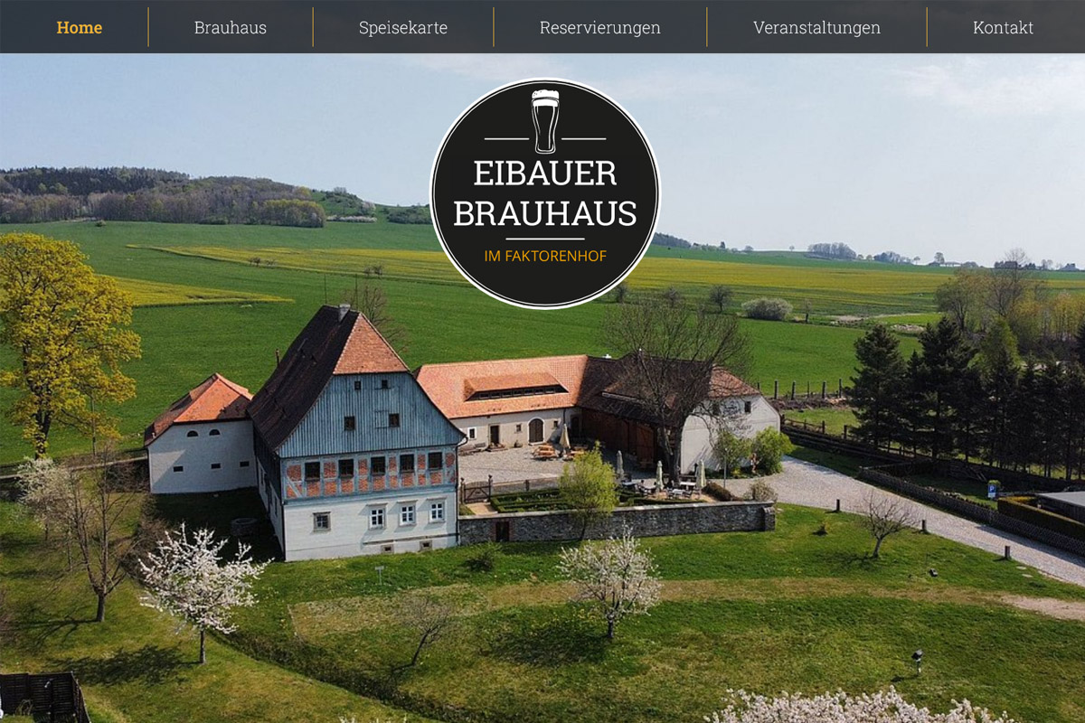 Screenshot der Website des Brauhauses Weise in Eibau