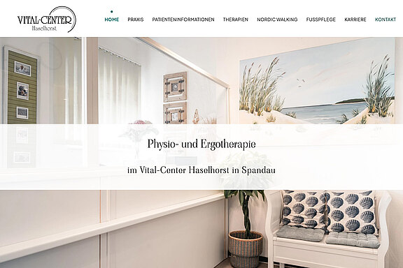 Screenshot der Website des Vital-Center Haselhorst