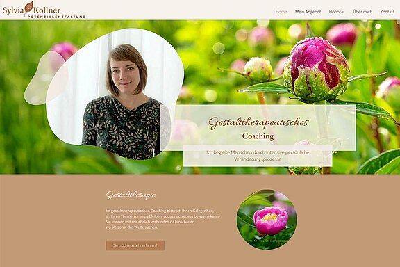 Screenshot der Website Gestalttherapeutisches Coaching