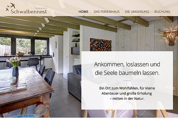 Screenshot der Webseite Schwalbennest