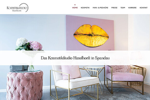 Screenshot der Website Kosmetik Haselhorst